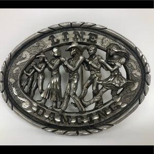 Vintage line dancing belt buckle western wear belt buckle